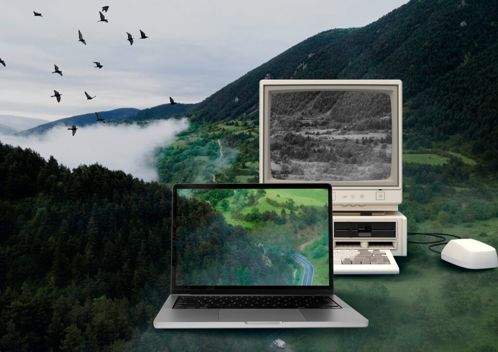 laptop no conceito de natureza